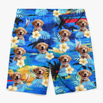 Custom Photo Tropical Hawaiian Aloha Men Beach Shorts - Personalized Summer Vacation And Travel Gifts For Family, Dog Cat Lovers - Life Is Better With Sandy Paws