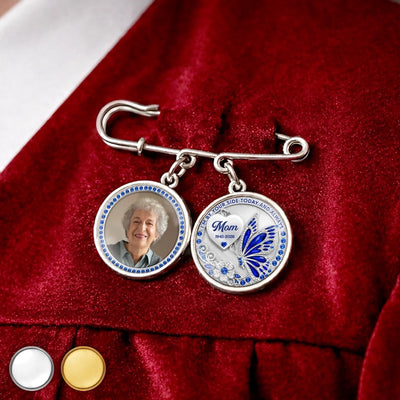Custom Lapel Pin With Photo Charms - Personalized Memorial Sympathy Graduation Gifts For Him, Her - Carried Close To My Heart