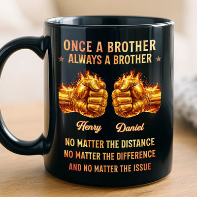 Custom Black Mug - Personalized Birthday Gifts For Brother - Brave Brother Club
