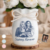 Custom Photo Flower Vase With Ribbon - Personalized Best Friend Birthday Gifts For Women, Besties, Sisters, BFF - The Best Snapshots Start With Sisters