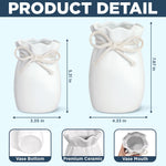 Custom Flower Vase With Ribbon - Personalized Mother's Day Birthday Gifts For Mom, Grandma - Promoted From Mom To Grandma