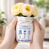 Custom Flower Vase With Ribbon - Personalized Best Friend Birthday Gifts For Women, Besties, Sisters, BFF - Sisterhood Blooms Through Every Season