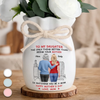 Custom Flower Vase With Ribbon - Personalized Mother's Day Birthday Gifts For Daughter - Her Motherhood Is My Joy In Bloom