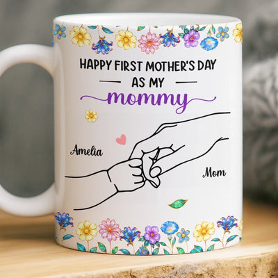 Custom Mug - Personalized Mother's Day, Baby Shower, Gender Reveal Gifts For New Moms, Wife, Daughter - The Sweetest Little Hand To Hold