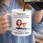 Custom Mug - Personalized Mother's Day, Baby Shower, Gender Reveal Gifts For New Moms, Wife, Daughter - Doing Mom Things Like A Boss