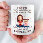 Custom Mug - Personalized Mother's Day, Baby Shower, Gender Reveal Gifts For New Moms, Wife, Daughter - Doing Mom Things Like A Boss
