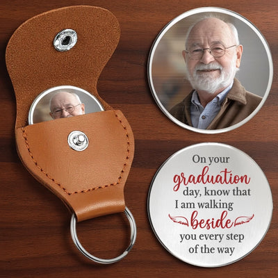 Custom Photo Pocket Hug - Personalized Memorial Sympathy Gifts For Loss Of Mom, Dad - Your Strength Still Guides Me