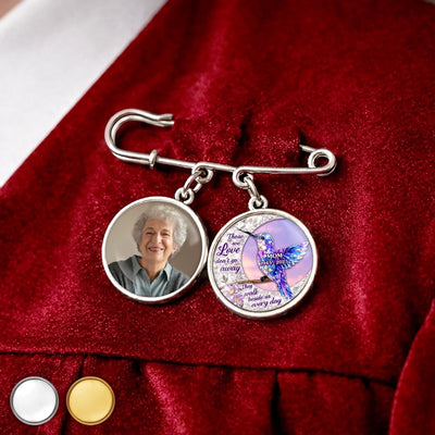 Custom Lapel Pin With Photo Charms - Personalized Memorial Sympathy Graduation Gifts For Him, Her - Carry Your Love With Me