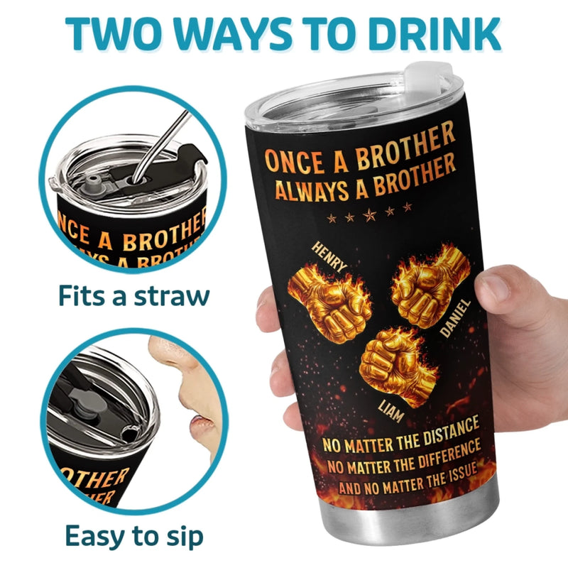 Custom Tumbler - Personalized Birthday Gifts For Brother - Brothers Through Every Season