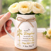 Custom Ceramic Pitcher Flower Vase - Personalized Mother's Day Birthday Gifts For Daughter - To My Daughter, Forever My Heart