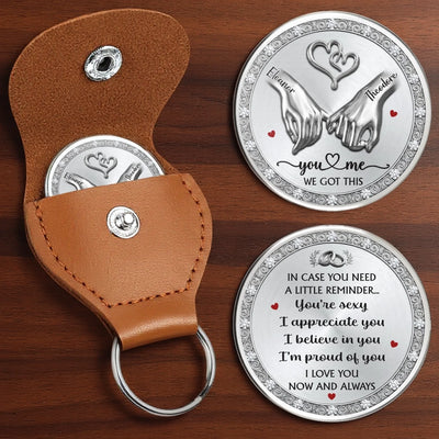 Custom Pocket Hug - Personalized Anniversary Wedding Gifts For Husband And Wife, Him And Her - Love Grows Stronger Together