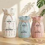 Custom Flower Vase With Ribbon - Personalized Mother's Day Birthday Gifts For Mom, Grandma - A Garden Grown From Her Heart
