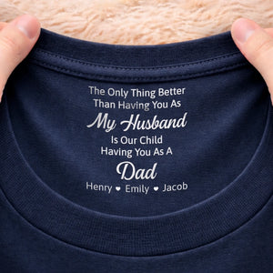 Custom Inside Neck Print T-Shirt - Personalized Anniversary Wedding Gifts For Husband And Wife, Him And Her - You Are Our Home