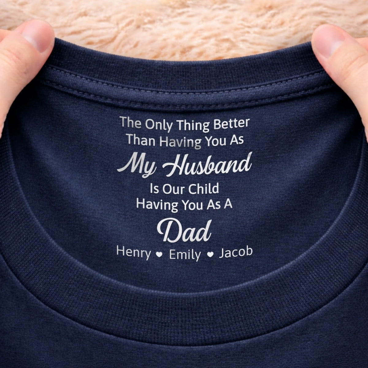 Custom Inside Neck Print T-Shirt - Personalized Anniversary Wedding Gifts For Husband And Wife, Him And Her - You Are Our Home