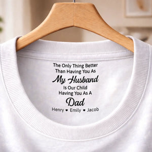 Custom Inside Neck Print T-Shirt - Personalized Anniversary Wedding Gifts For Husband And Wife, Him And Her - You Are Our Home