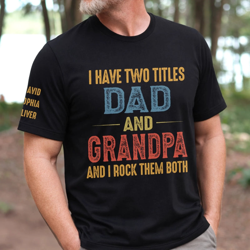 Custom Unisex T-Shirt With Design On Sleeve - Personalized Father's Day Birthday Gifts For Dad, Grandpa - Made Of Steel