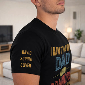 Custom Unisex T-Shirt With Design On Sleeve - Personalized Father's Day Birthday Gifts For Dad, Grandpa - Made Of Steel