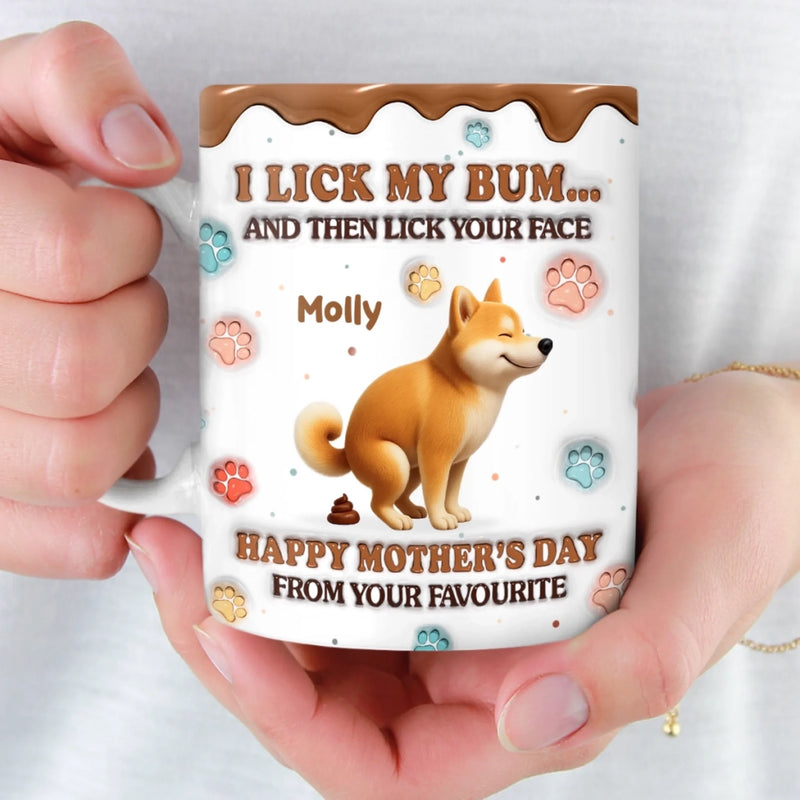 Custom 3D Inflated Effect Printed Mug - Personalized Mother's Day Birthday Gifts For Dog Lovers, Dog Dad And Mom - Mom’s Grossest Little Blessing