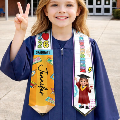 Custom Kids Graduation Stole - Personalized Graduation Gifts For Kids - Little Grad Big Dreams