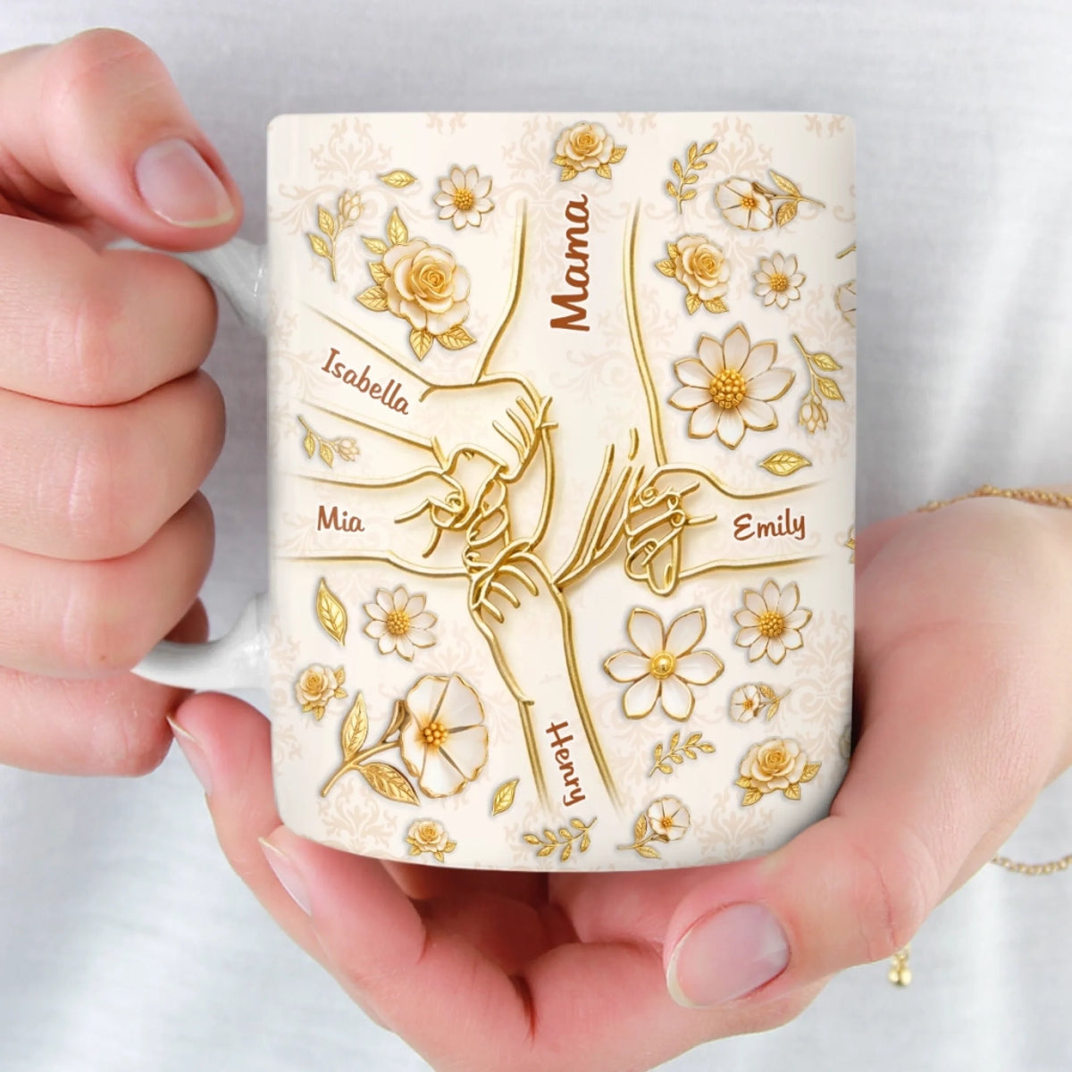 Custom 3D Inflated Effect Printed Mug - Personalized Mother's Day Gifts For Mom, Grandma - Together Is Her Favorite Place