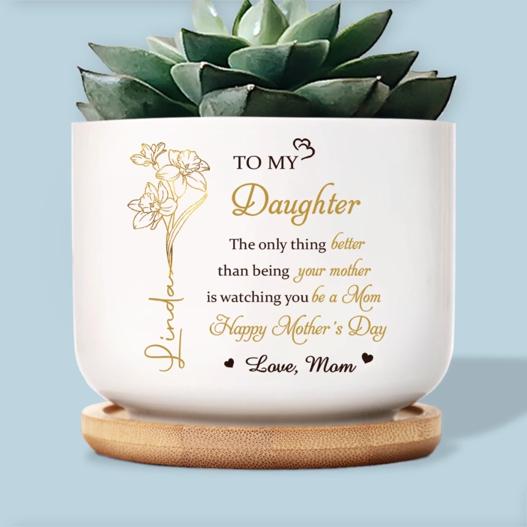 mom plant pot Custom Home Decor Ceramic Plant Pot - Personalized Mother's Day Birthd