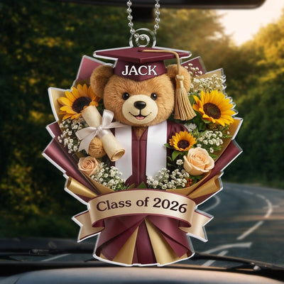 Custom Acrylic Car Ornament - Personalized Graduation Gifts For Him, Her - And So The Adventure Begins