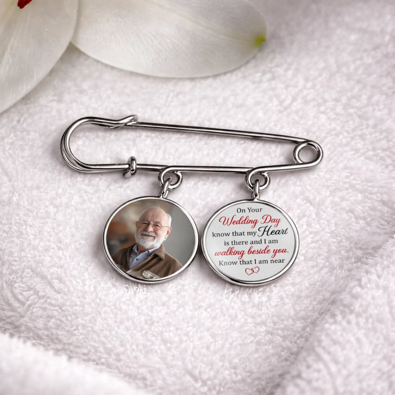 Custom Lapel Pin With Photo Charms - Personalized Memorial Sympathy Graduation Gifts For Him, Her - Gone But Never Truly Apart