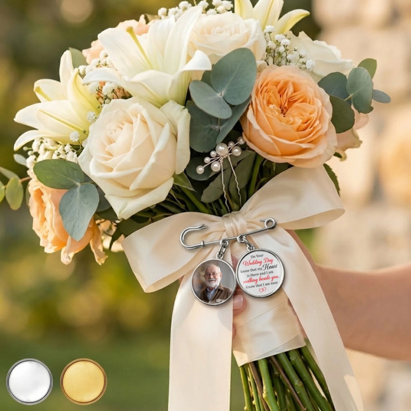Custom Lapel Pin With Photo Charms - Personalized Memorial Sympathy Graduation Gifts For Him, Her - Gone But Never Truly Apart