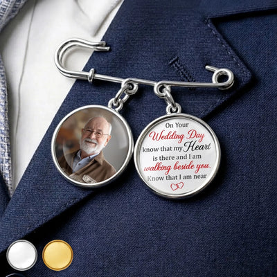 Custom Lapel Pin With Photo Charms - Personalized Memorial Sympathy Graduation Gifts For Him, Her - Gone But Never Truly Apart