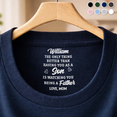 Custom Inside Neck Print T-Shirt - Personalized Birthday Gifts For Son, Daughter - Born To Shine