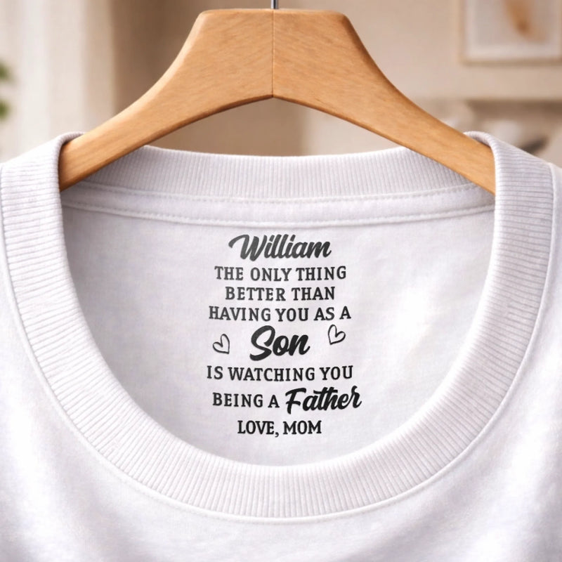 Custom Inside Neck Print T-Shirt - Personalized Birthday Gifts For Son, Daughter - Born To Shine