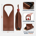 Custom Leather Wine Bag - Personalized Funny Gifts For Best Friends, Family, Coworker, Work Bestie - Sip Happens