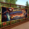 Custom Polyester Outdoor Banner - Personalized America 250th Anniversary Gifts For Mom, Dad, Brother, Sister, Kids - Freedom And The American Dream
