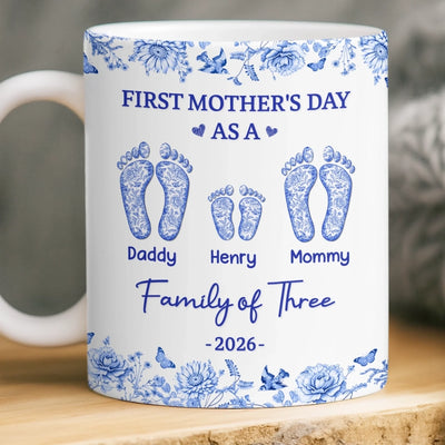 Custom Mug - Personalized Mother's Day, Baby Shower, Gender Reveal Gifts For New Moms, Wife, Daughter - Small Footprints That Changed Everything