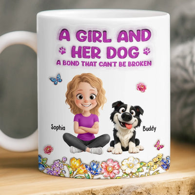 Custom 3D Inflated Effect Printed Mug - Personalized Mother's Day Birthday Gifts For Dog Lovers, Dog Dad And Mom - Besties With Paws Forever