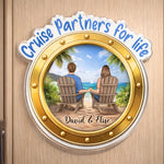 Custom Cruise Ship Door Magnet - Personalized Summer Vacation And Travel Gifts For Husband And Wife, Him And Her - Sun, Love, And Summer