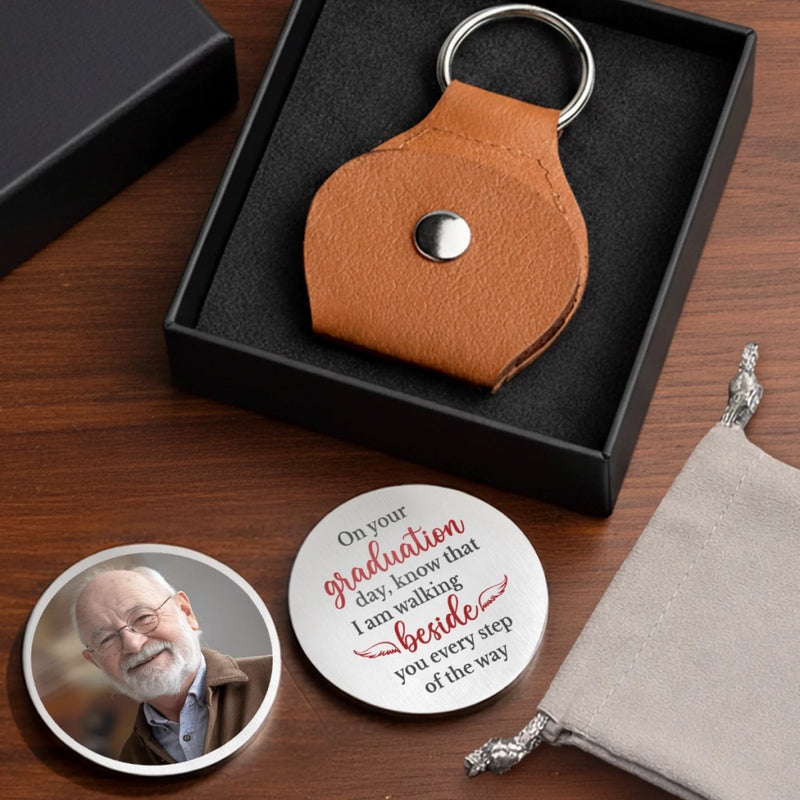 Custom Photo Pocket Hug - Personalized Memorial Sympathy Gifts For Loss Of Mom, Dad - Your Strength Still Guides Me