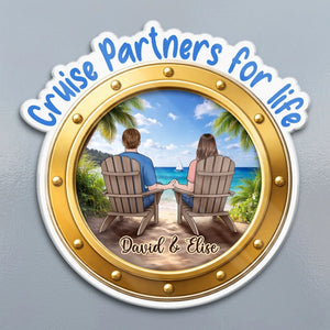 Custom Cruise Ship Door Magnet - Personalized Summer Vacation And Travel Gifts For Husband And Wife, Him And Her - Sun, Love, And Summer