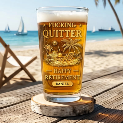 Custom Beer Glass - Personalized Retirement Gifts For Women, Men - The Best Is Yet To Pour