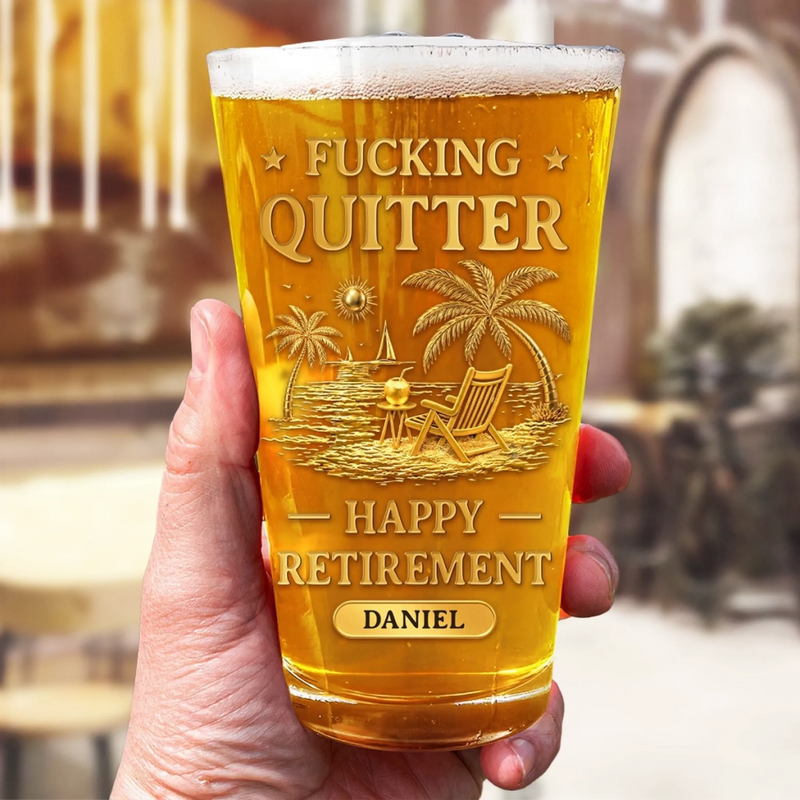 Custom Beer Glass - Personalized Retirement Gifts For Women, Men - The Best Is Yet To Pour
