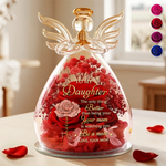 Custom Angel Dome With Preserved Flowers - Personalized Mother's Day Birthday Gifts For Mom, Daughter - Forever Thankful For Mom