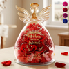 Custom Angel Dome With Preserved Flowers - Personalized Mother's Day Birthday Gifts For Mom, Daughter - Mom Love Never Fades