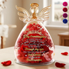 Custom Angel Glass Dome With Preserved Flowers - Personalized Birthday Gifts For Granddaughter - My Sweetest Girl In A World Of Roses