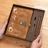 Custom PU Leather Notebook -  Personalized Graduation Gifts For Him, Her - Hard Work Paid Off