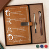 Custom PU Leather Notebook -  Personalized Graduation Gifts For Him, Her - Hard Work Paid Off