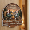 Custom Door Magnet - Personalized Anniversary Wedding Camping Gifts For Campers, Husband And Wife, Him And Her - Love Is Our Greatest Adventure