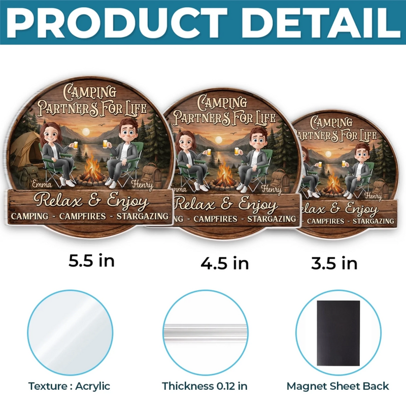 Custom Door Magnet - Personalized Anniversary Wedding Camping Gifts For Campers, Husband And Wife, Him And Her - Love Is Our Greatest Adventure