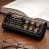 Custom PU Leather Eyeglass Case - Personalized Father's Day Birthday Gifts For Dad, Grandpa - To Us, You Are The World
