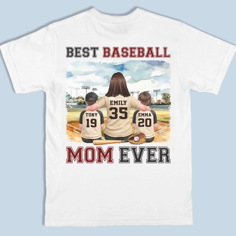Custom Back Printed Unisex T-shirt, Premium T-shirt, Hoodie - Personalized Mother's Day Gifts For Baseball Mom, Grandma - Best Baseball Mom Ever