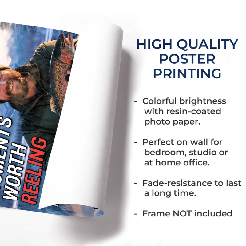Custom Photo Magazine Vertical Poster, Canvas - Personalized Birthday Fishing Gifts For Fisherman - Reeling In The Good Times